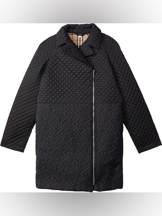 Burberry Other - Burberry Girls’ Gia Cocoon Black TB Monogram Quilted Coat/Check Interior—6Y